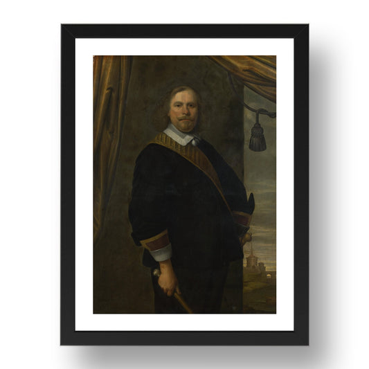 Cesar van Everdingen: Portrait of a Dutch Commander, Poster in 17x13"(A3) Frame