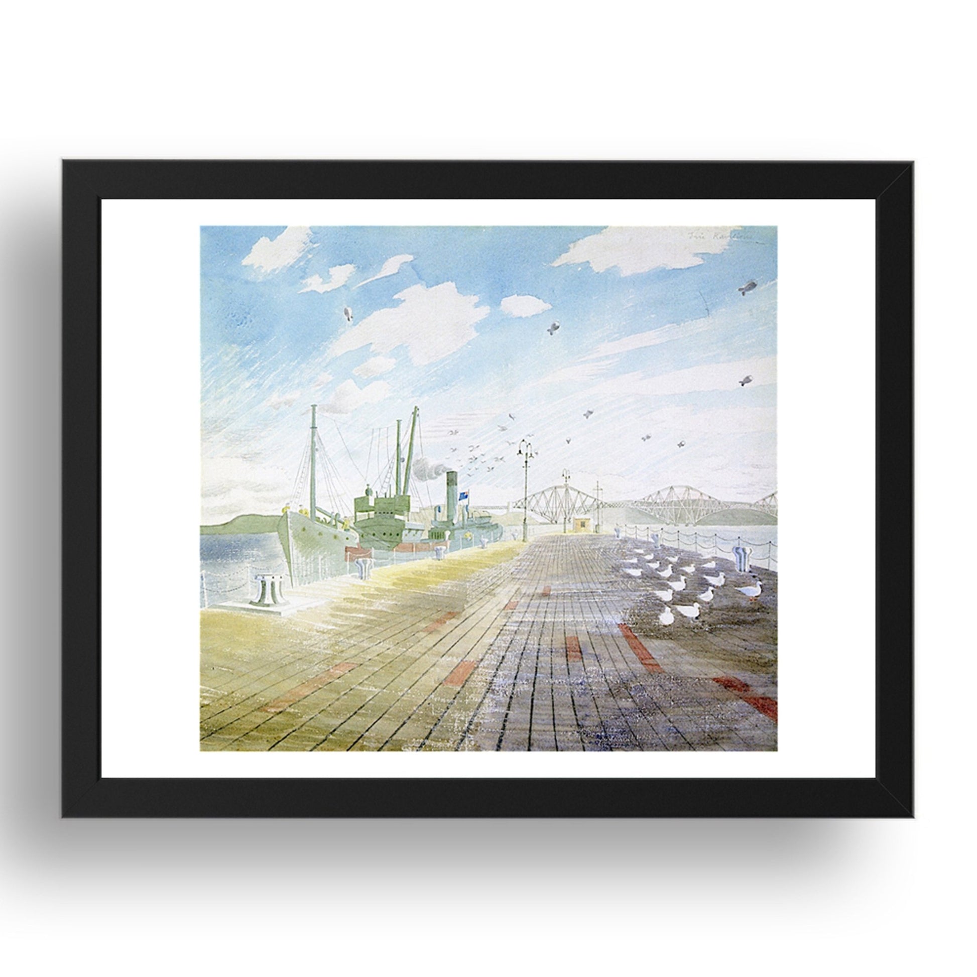 Channel Fisher by Eric Ravilious, 17x13" Frame