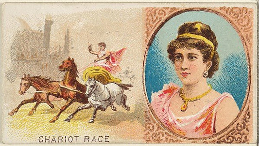 :Chariot Race from the Games and Sports series for Old Judge Cigarettes 1889, vintage artwork, 16x12"(A3) Poster Print