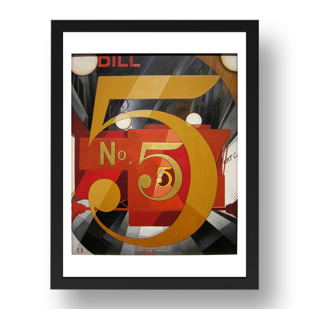 Charles Demuth - I Saw The Figure 5 In Gold [1928], vintage artwork in A3 (17x13") Black Frame