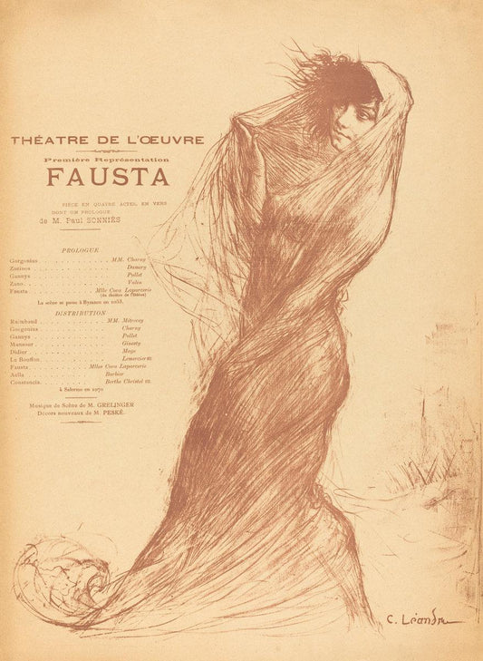 Charles-Lucien Léandre:Fausta,16x12"(A3) Poster
