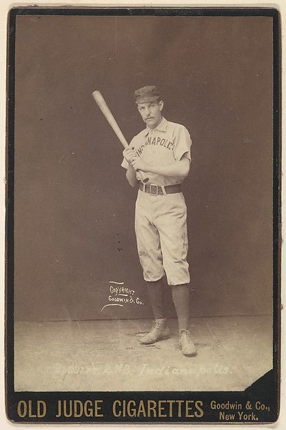 :Charley Bassett 2nd Base Indianapolis from the series Old Judge Cigarettes 1887–89, vintage artwork, 16x12"(A3) Poster Print