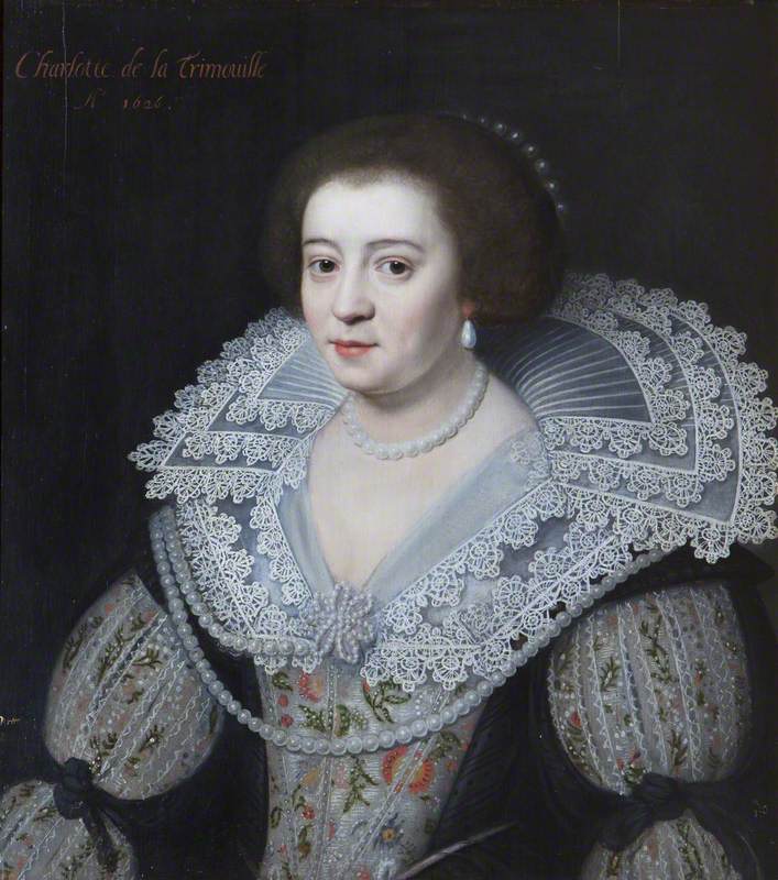 Charlotte de la Tremoïlle (1599–1664), Lady Strange, Later Countess of Derby , vintage artwork by Attributed to Michiel Jansz. van Mierevelt, A3 (16x12") Poster Print