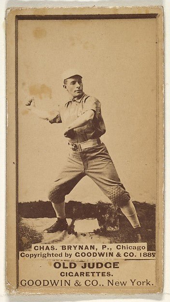 :Chas. Brynan Pitcher Chicago from the Old Judge series for-16x12"(A3) Poster