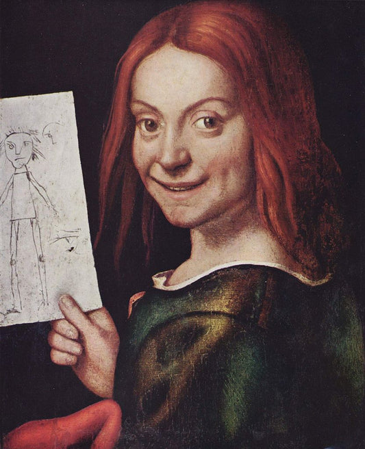 Child with a Drawing, vintage artwork by Giovanni Francesco Caroto, A3 (16x12") Poster Print
