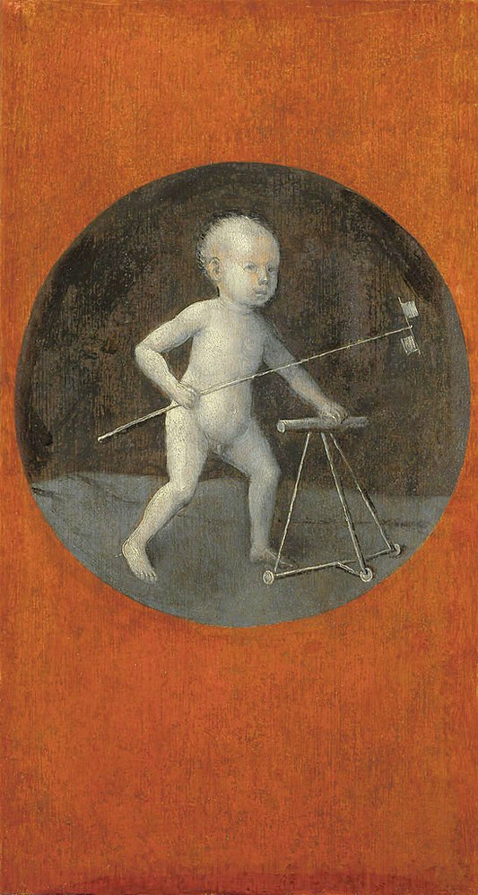 Child with Pinwheel and Toddler's Chair, vintage artwork by Jheronimus Bosch, A3 (16x12") Poster Print