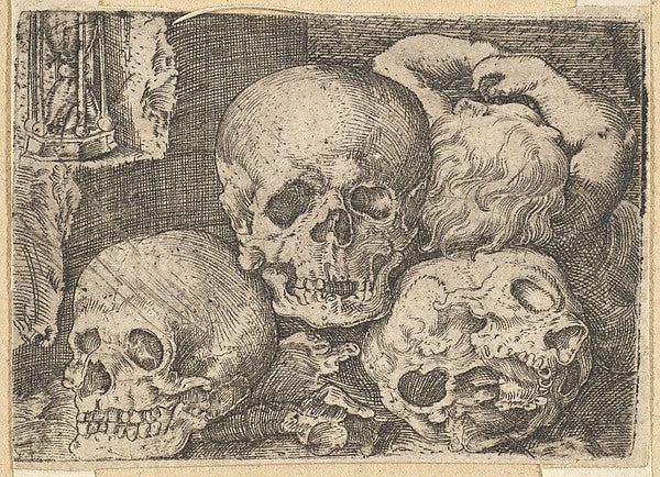 Child with Three Skulls  early 16th cent-Barthel Beham , vintage art, A3 (16x12") Poster Print