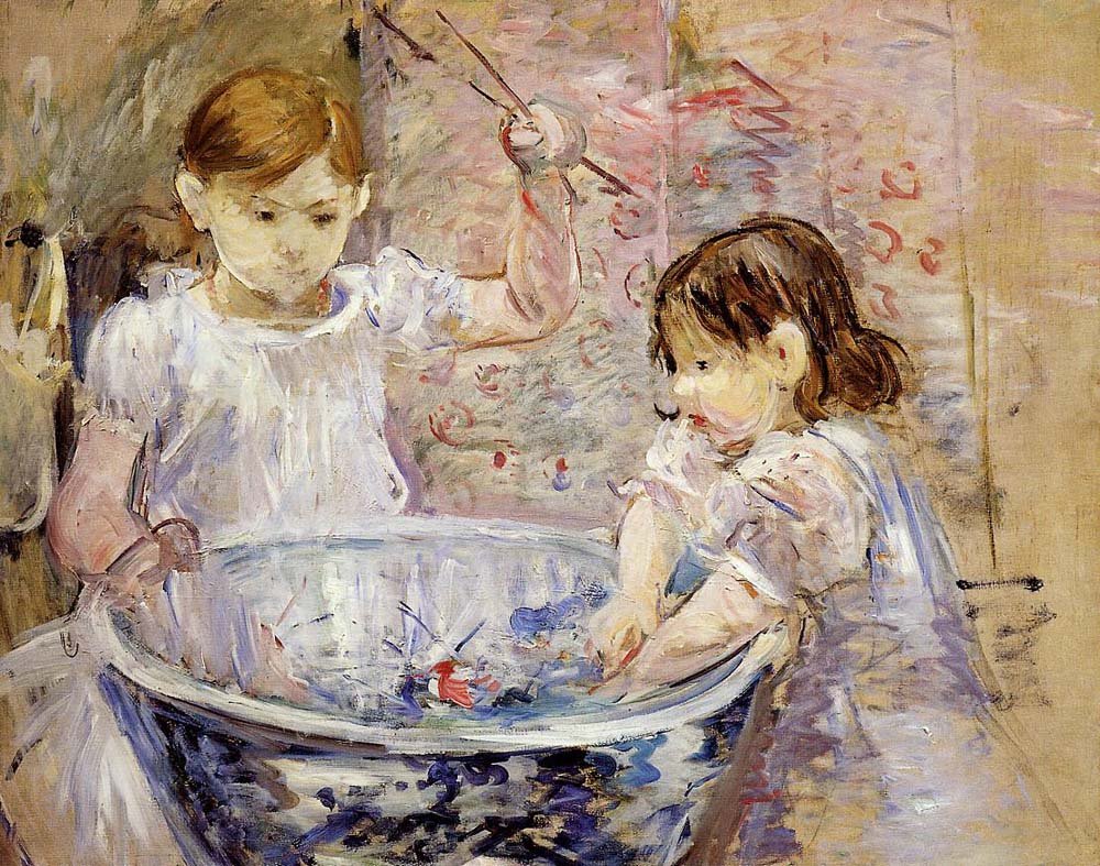 Children with a Bowl - 1886 - Musee Marmottan France by Berthe Morisot, vintage art, modern poster print