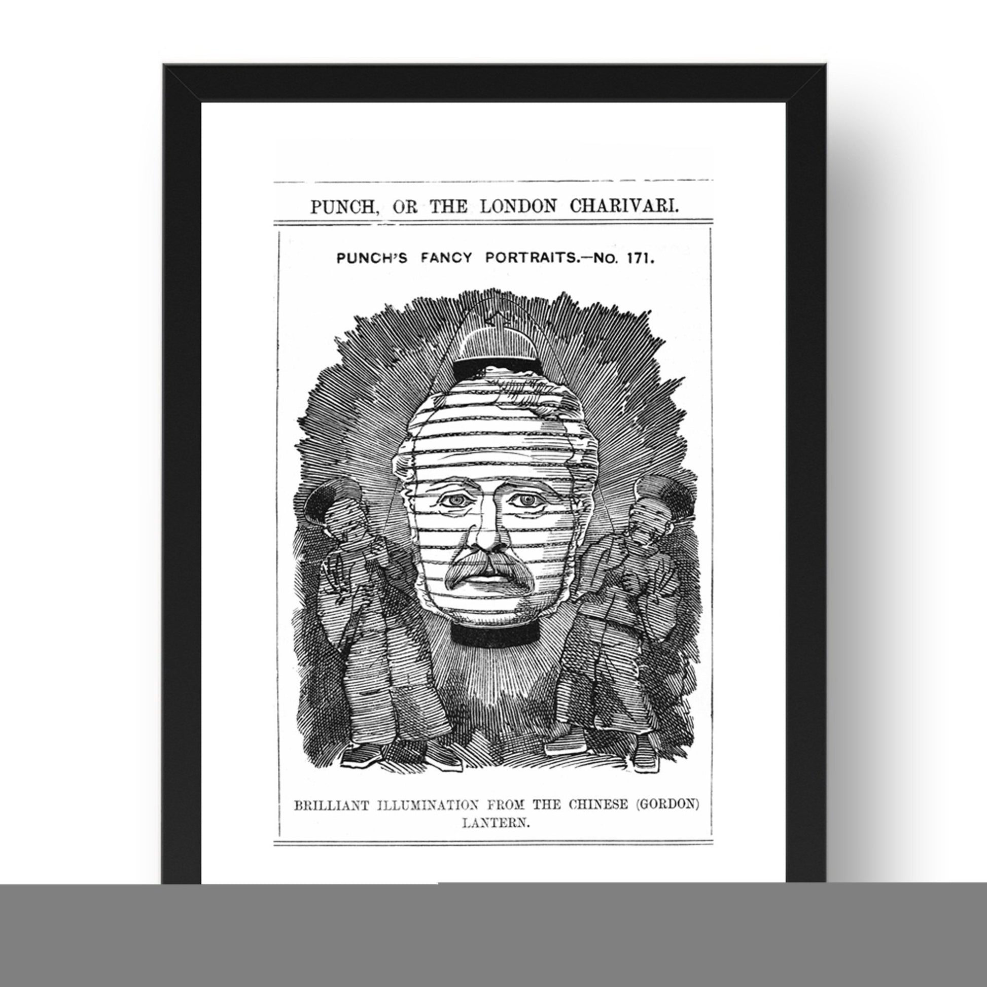 Chinese Gordon 1884, vintage historic poster in 17x13"(A3) Frame