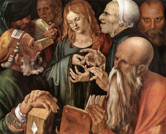 Christ amog the Doctors, vintage artwork by Albrecht Dürer, A3 (16x12") Poster Print