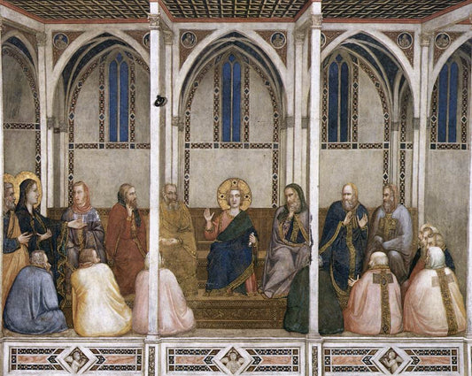Christ Among the Doctors (North transept, Lower Church, San Francesco, Assisi), vintage artwork by Giotto, 12x8" (A4) Poster
