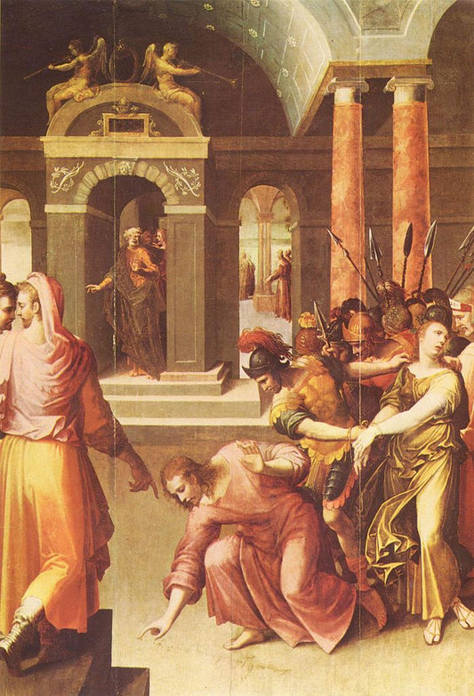 Christ and the Adultress, vintage artwork by Antoine Caron, A3 (16x12") Poster Print