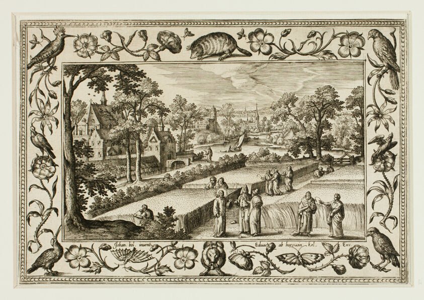 Christ and the Disciples in the Field, from Landscapes with Old and New Testament Scenes and Hunting Scenes by  Adriaen Collaert (Flemish, c. 1560–1618) , 23x16"( A2 size ) Poster Print