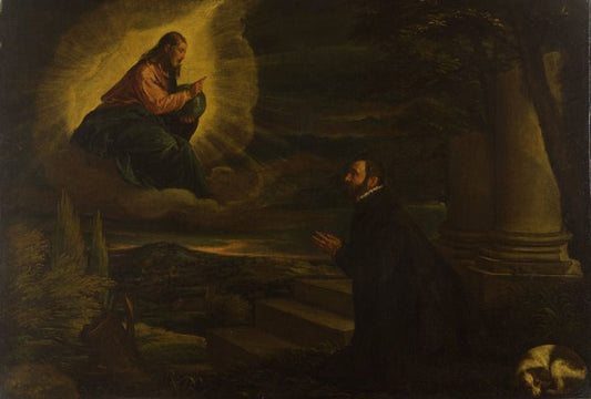 Christ Appearing to a Nobleman, vintage artwork by Leandro Bassano, A3 (16x12") Poster Print