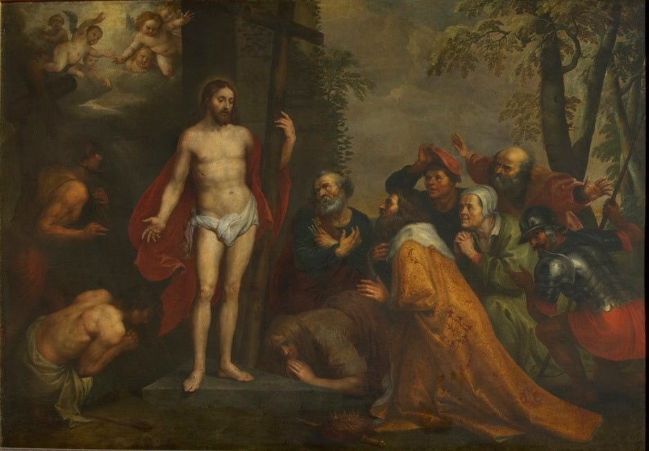 Christ appears to the repentant sinners, vintage artwork by Maarten Pepyn, 12x8" (A4) Poster