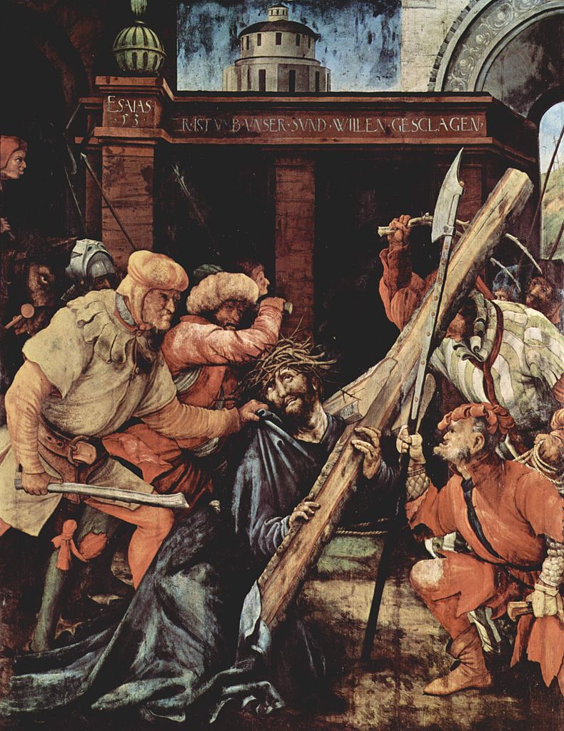 Christ Bearing the Cross (Panel from the Tauberbischofsheim Altarpiece), vintage artwork by Matthias Grünewald, A3 (16x12") Poster Print
