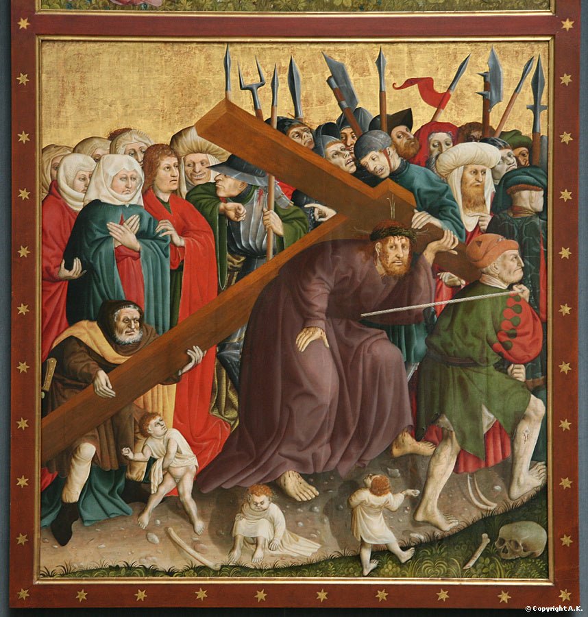 Christ Carrying the Cross (Wing from the Wurzach Retable), vintage artwork by Hans Multscher, A3 (16x12") Poster Print