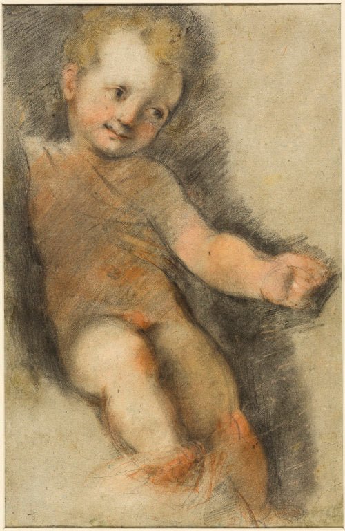 Christ Child: Study for the Madonna di San Giovanni, vintage artwork by Federico Barocci, A3 (16x12") Poster Print