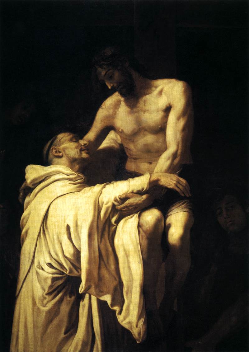Christ Embracing St Bernard, vintage artwork by Francisco Ribalta, A3 (16x12") Poster Print