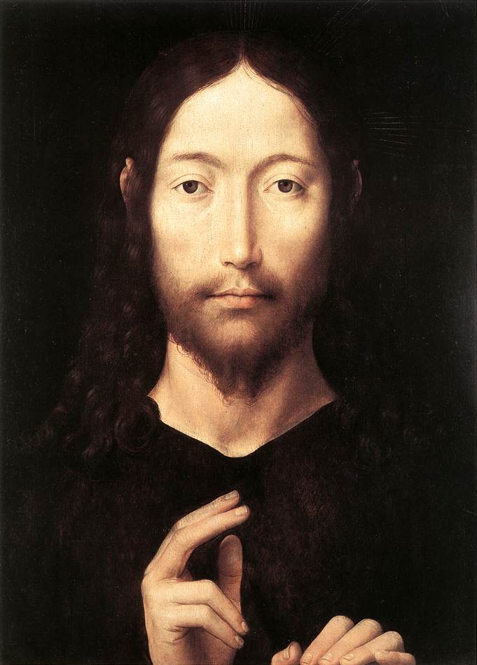 Christ Giving His Blessing, vintage artwork by Hans Memling, A3 (16x12") Poster Print