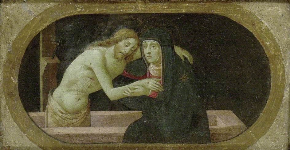 Christ in the Tomb Supported by  the Virgin, vintage artwork by Attributed to Francesco Granacci, A3 (16x12") Poster Print