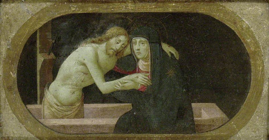 Christ in the Tomb Supported by  the Virgin, vintage artwork by Attributed to Francesco Granacci, A3 (16x12") Poster Print