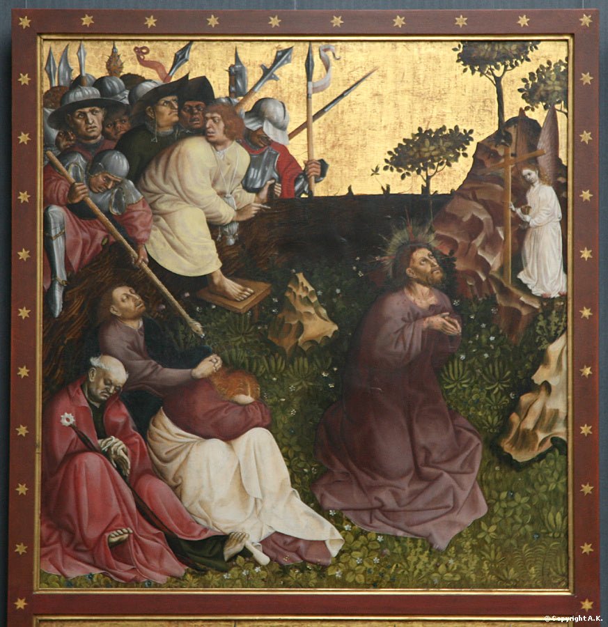 Christ on the Mount of Olives (upper wing from the Wurzach Retable), vintage artwork by Hans Multscher, A3 (16x12") Poster Print