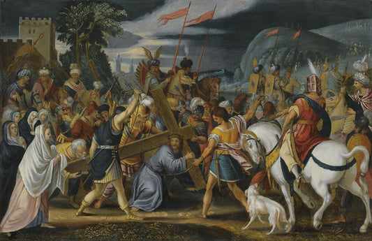 Christ on the Road to Calvary, vintage artwork by Johann König, 12x8" (A4) Poster