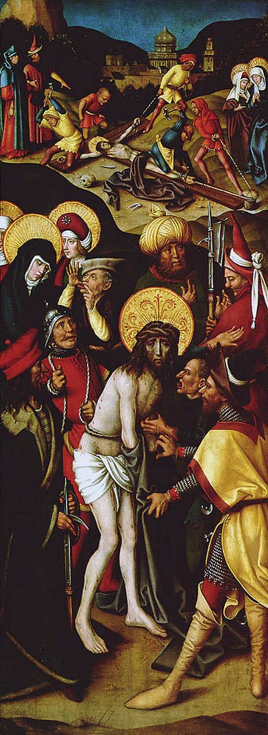 Christ Stripped of His Garments for the Crucifixion, vintage artwork by Sigmund Holbein, A3 (16x12") Poster Print