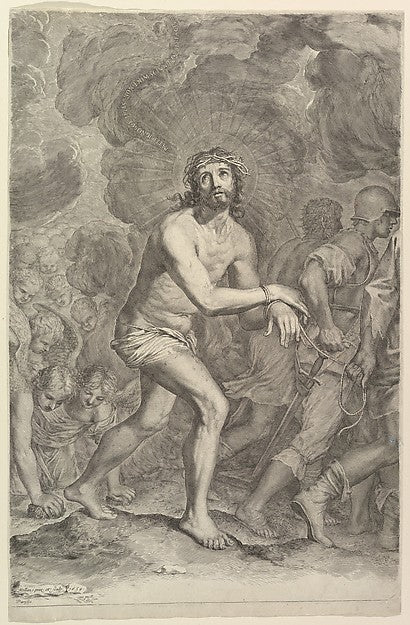 Christ Taken by Soldiers  1659-Claude Mellan , vintage art, A3 (16x12") Poster Print