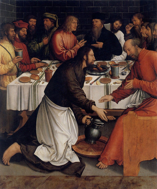 Christ Washing the Disciples' Feet, vintage artwork by Bernhard Strigel, A3 (16x12") Poster Print