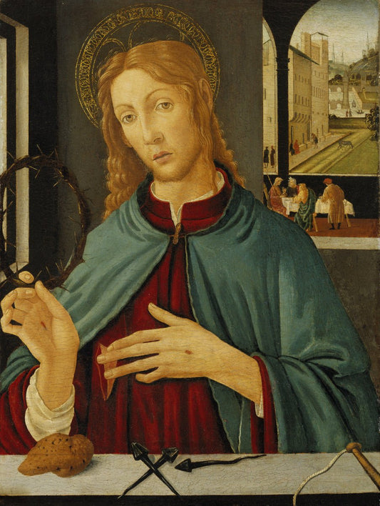 Christ with Instruments of the Passion, vintage artwork by Jacopo del Sellaio, A3 (16x12") Poster Print