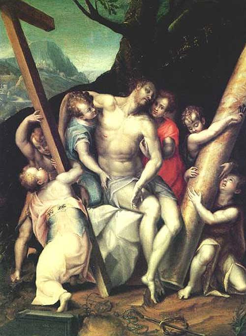 Christ with the Symbols of the Passion, vintage artwork by Lavinia Fontana, A3 (16x12") Poster Print