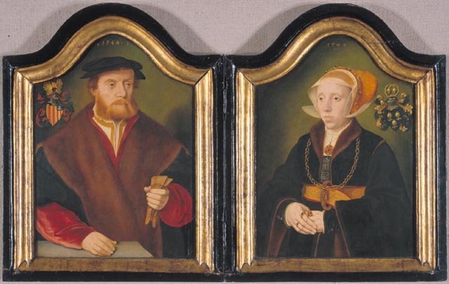 Christian von Conersheim and his Wife Elisabeth von Brauweiler, vintage artwork by Bartholomäeus Bruyn the Elder, A3 (16x12") Poster Print