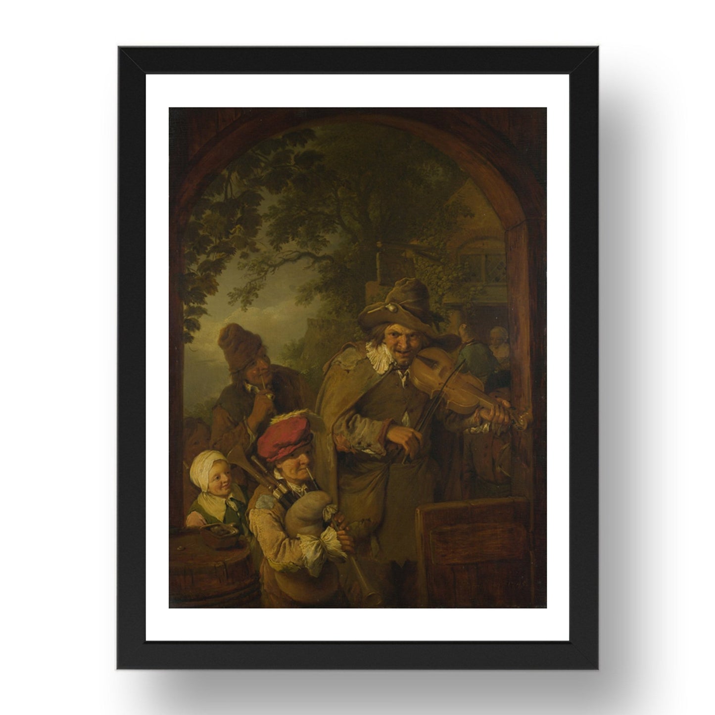 Christian Wilhelm Ernst Dietrich: The Wandering Musicians, Poster in 17x13"(A3) Frame