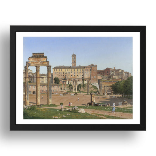Christoffer Wilhelm Eckersberg: View of the Forum in Rome, Poster in 17x13"(A3) Frame