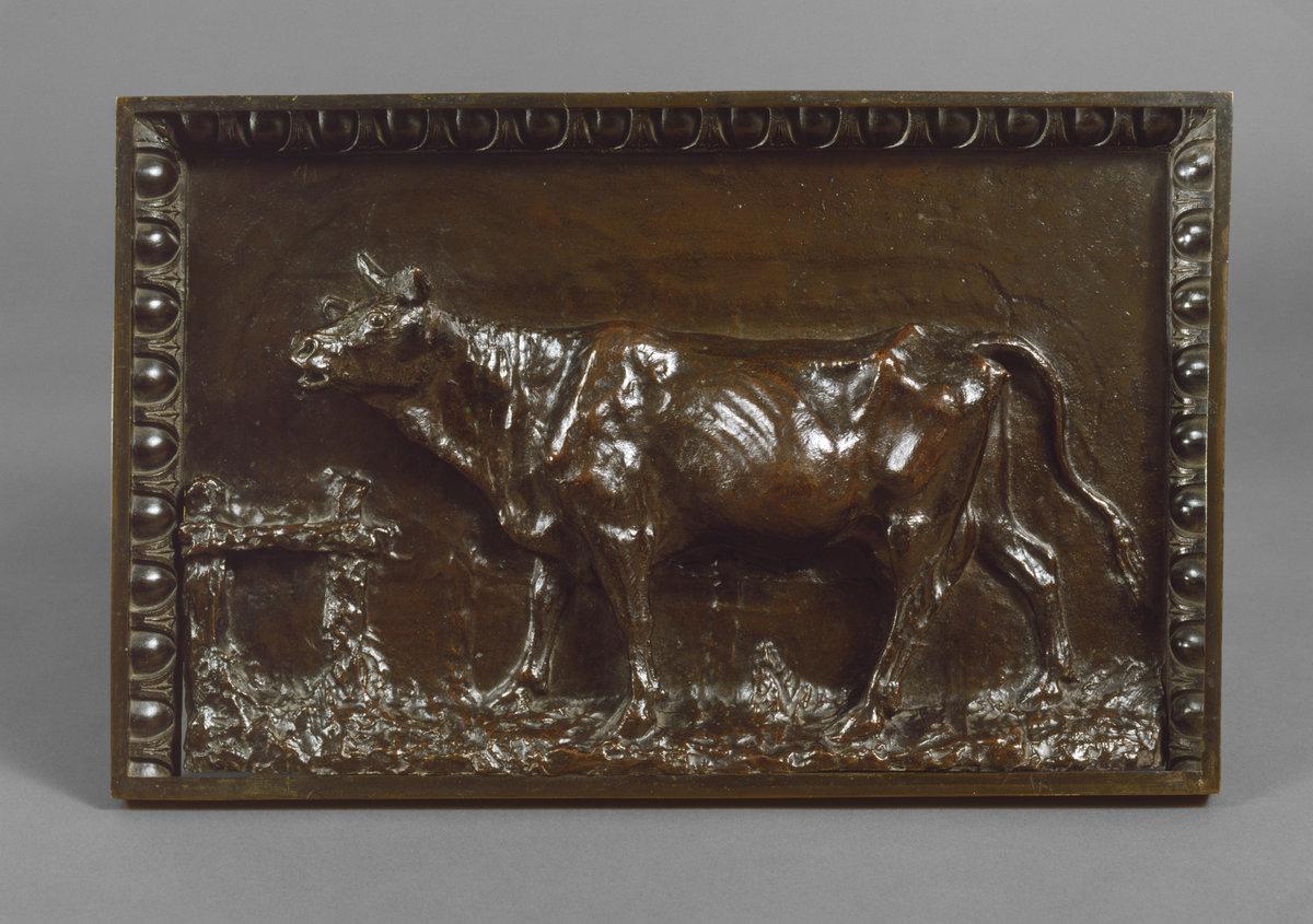 Christophe Fratin:Cow Lowing over a Fence,16x12"(A3) Poster