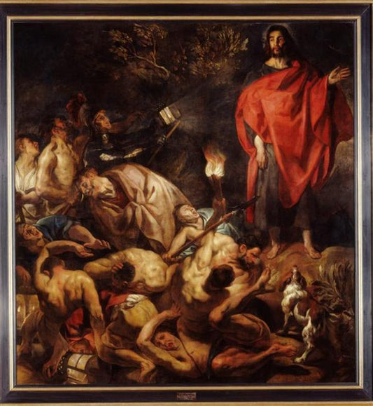 Christ's Arrest, vintage artwork by Jacob Jordaens, 12x8" (A4) Poster