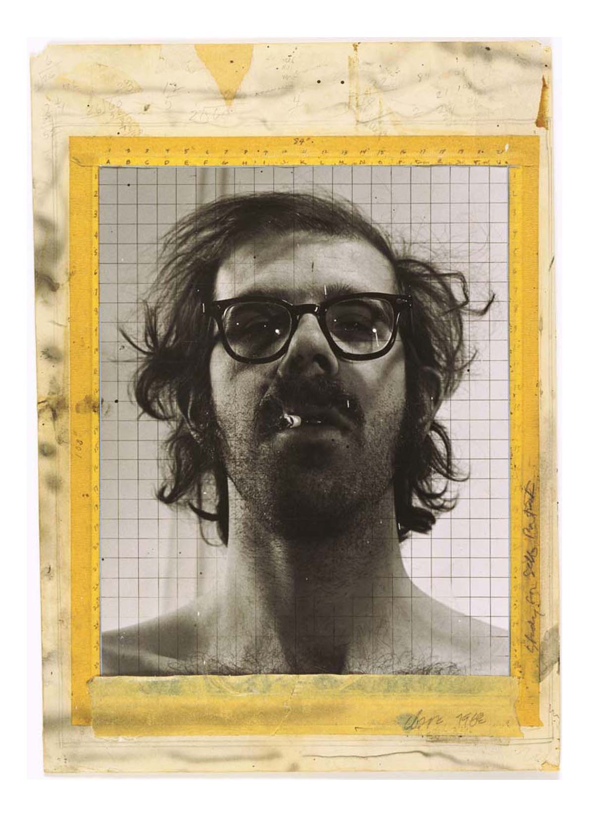 Chuck Close - Study for Self-Portrait, 16x12" (A3) Poster Print