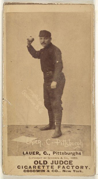 Chuck Lauer Catcher Pittsburgh from the Old Judge series fo-16x12"(A3) Poster