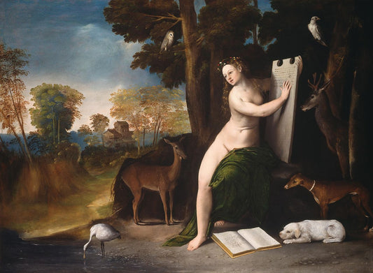 Circe and her Lovers in a Landscape, vintage artwork by Dosso Dossi, A3 (16x12") Poster Print