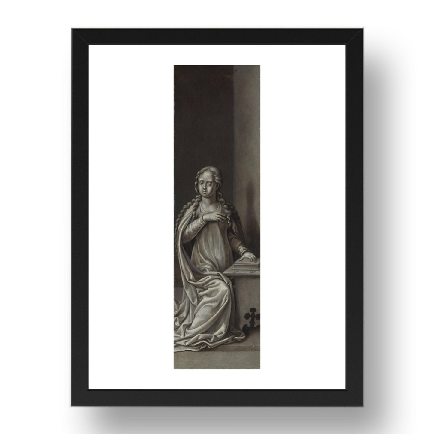 Circle of Pieter Coecke van Aalst: The Virgin Annunciate: Reverse of Right Hand Shutter, Poster in 17x13"(A3) Frame