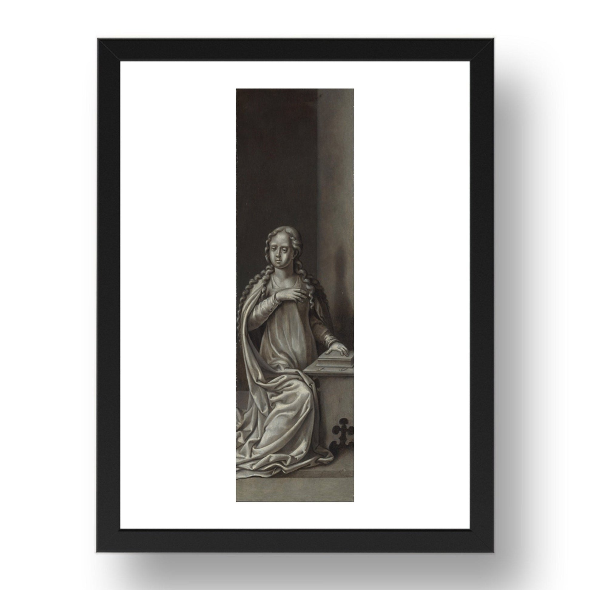 Circle of Pieter Coecke van Aalst: The Virgin Annunciate: Reverse of Right Hand Shutter, Poster in 17x13"(A3) Frame