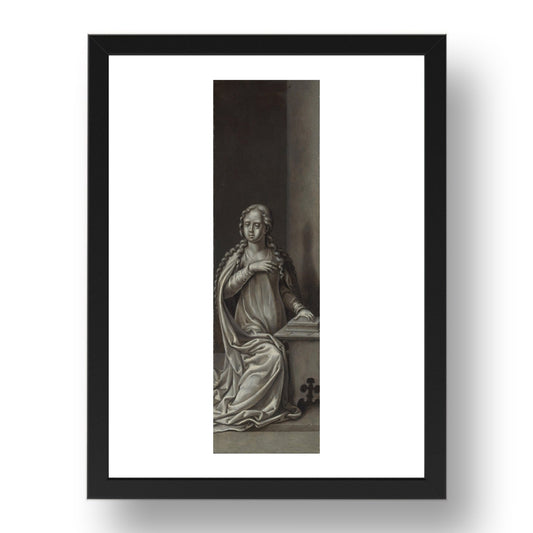 Circle of Pieter Coecke van Aalst: The Virgin Annunciate: Reverse of Right Hand Shutter, Poster in 17x13"(A3) Frame