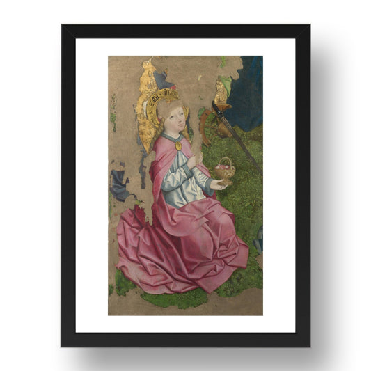 Circle of the Master of Liesborn: Saint Dorothy, Poster in 17x13"(A3) Frame