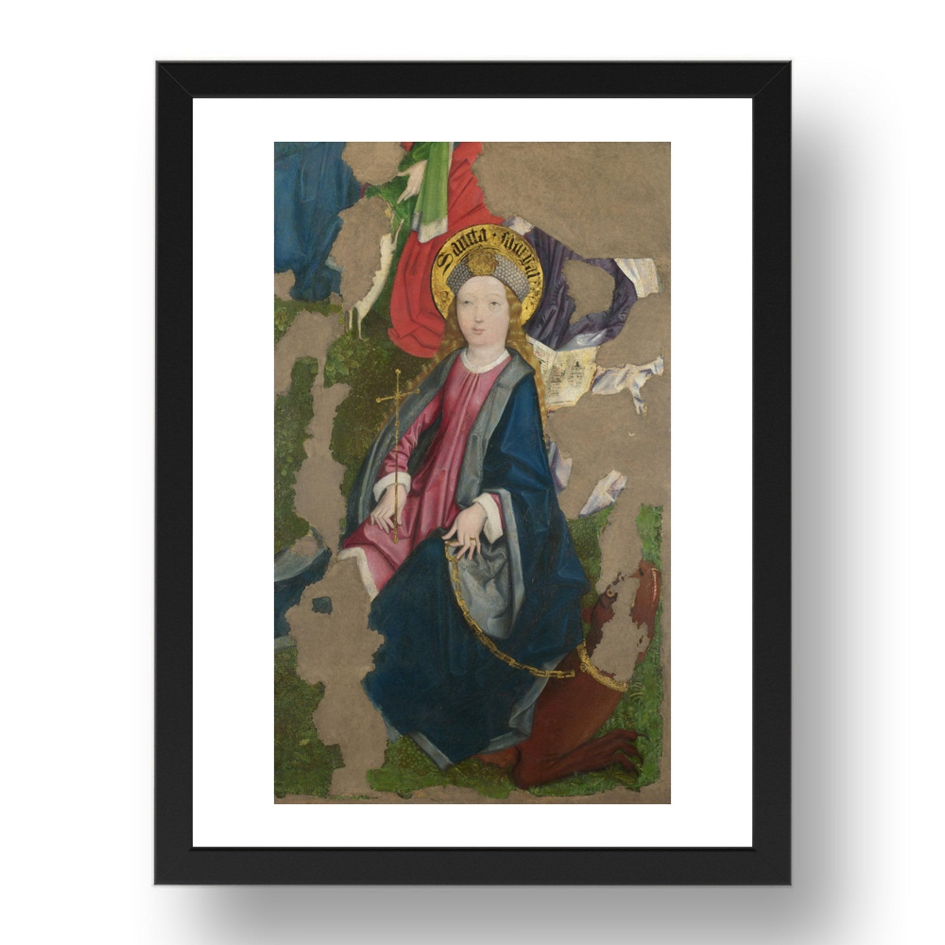 Circle of the Master of Liesborn: Saint Margaret, Poster in 17x13"(A3) Frame