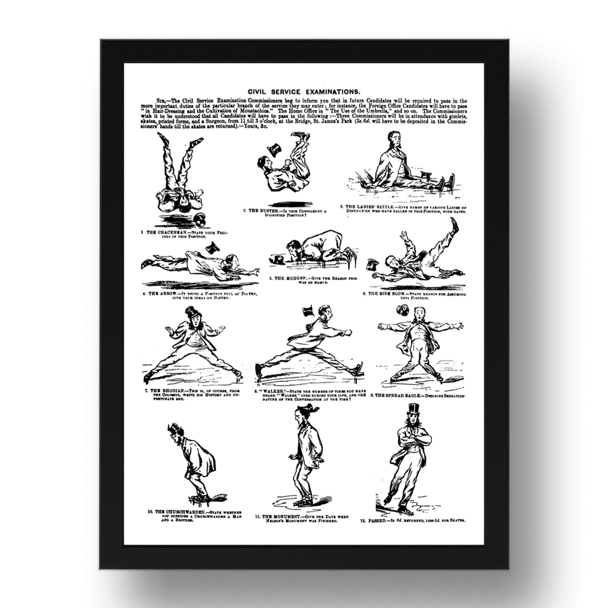 civilservice, vintage historic poster in 17x13"(A3) Frame