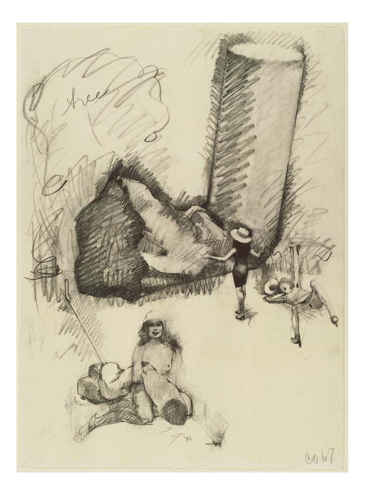 Claes Oldenburg - Colossal Fagend, Dream State, 16x12" (A3) Poster Print