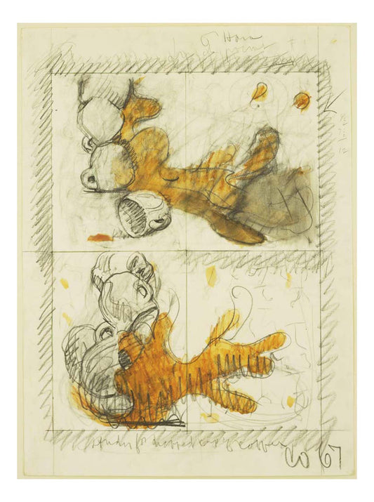 Claes Oldenburg - Dropped Cup of Coffee Preliminary study for Image of the Buddha Preaching by Frank O'Hara, 16x12" (A3) Poster Print