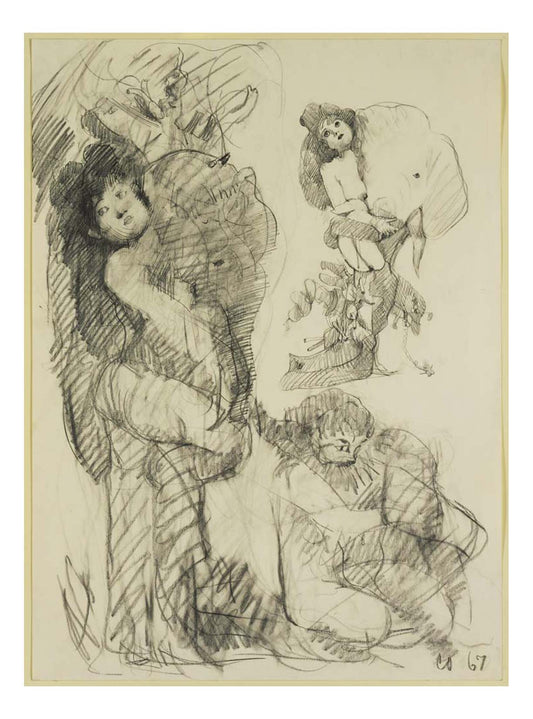 Claes Oldenburg - Stripper with Battleship Preliminary study for Image of the Buddha Preaching by Frank O'Hara, 16x12" (A3) Poster Print
